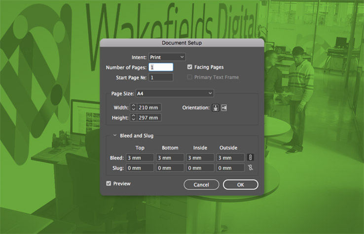 Wakefields Digital InDesign Document Setup